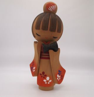 12.  2inch Huge Japanese Vintage Wooden Kokeshi Doll Signed /cute Kimono Girl