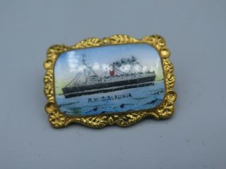 Cunard Line Rms Alaunia Ocean Liner Enamel Pin