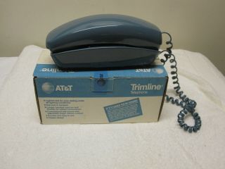 Vtg At&t Bell System Western Electric Country Blue Trimline Phone W/box