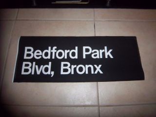 Nyc Subway Sign Primitive Bedford Park Boulevard Urban Bronx Ny Roll Sign Art