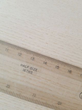 Vintage Drafting Ruler Charles Bruning 18 inch Full/Half Size - 16ths STYLE C - 6 3