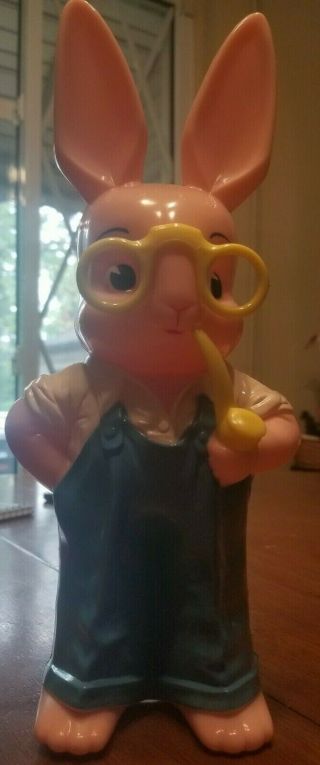 Vintage 1950 ' s Easter bunny hard plastic toy Rabbits Knickerbocker toy company 8