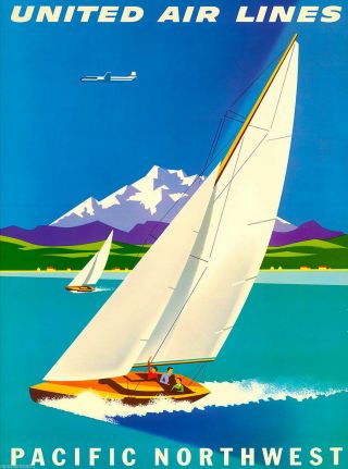 Pacific Northwest Vintage United States Of America Travel Advertisement Poster