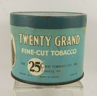 Early Twenty Grand Rock City Tobacco Tin Can Quebec Canada Race Horse