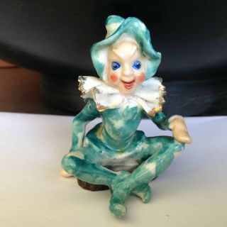 Vintage Leprechaun Jester Pixie Elf Gnome Ceramic Figurine,  Occupied Japan