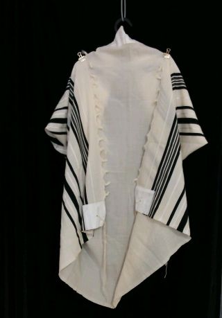 Kosher Tallit Prayer Shawl 100 Wool Size 50 64x48 In 162x120 Cm 2098