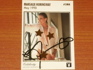 Playboy Playmate Centrefold Autographed Trading Card: Margaux Hemingway Miss May