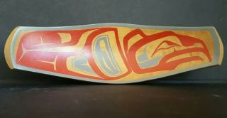 Northwest Coast First Nations Native,  Wood Art Carved Eagle Bowl Or Dish,  Signed
