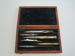 Vintage Drafting Rapidograph,  Compasses In Wood Case