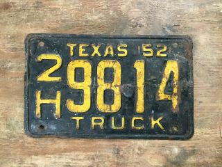 Vintage 1952 Texas Truck License Plate