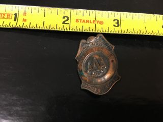 Vintage Copper Triple A Aaa Patrol Service Pin,  Badge Advertising