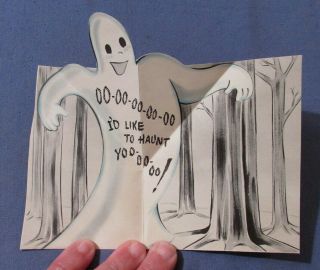 Vintage 1950s Ghost Pop Up Halloween Card Norcross Inc Ny