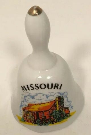 Collectible Ceramic Missouri Souvenir Bell 4.  5” High 2 5/8” Diameter