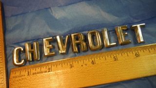 N - 01 Chevrolet Hood Letter Emblems Vintage Metal 1960 - 61 91 - 99 Impala Chevy
