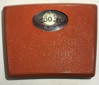 Vintage Borg Bathroom Scale Rust Color Mid - Century