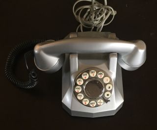 Vintage Tt Systems Retro Wired Telephone Phone Silver Push Buttons
