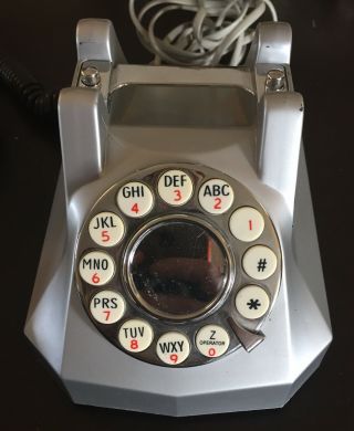 Vintage TT Systems Retro Wired Telephone Phone Silver Push Buttons 3