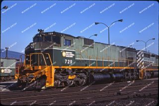 Orig Slide British Columbia Railway M630w 729 Looking Good Yellow Frame Stri
