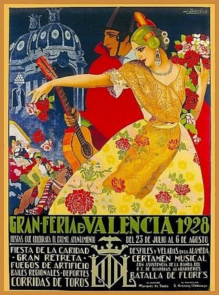 1928 Gran Feria D Valencia Spain Vintage Travel Advertisement Art Poster Print