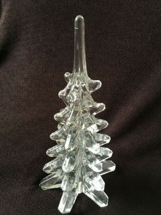 Vintage Clear Glass Pine/christmas Tree 12 " Tall Solid Modern Art Figure