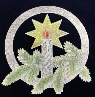 Vintage Die Cut Embossed Christmas Wreath