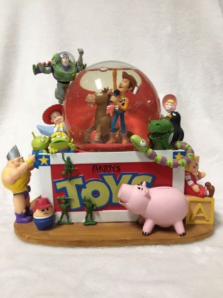 Disney Store Toy Story Andy’s Toy Box Snow Globe Pixar 1995