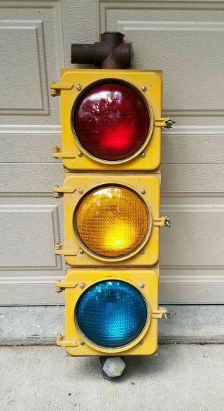 Vtg Eagle Signal Traffic Light Transportation Auto Red Yellow Green Stop Sign