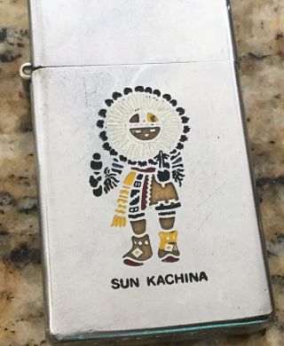 1977 Rare Zippo Sun Kachina Lighter Slimline 6 Colors 2