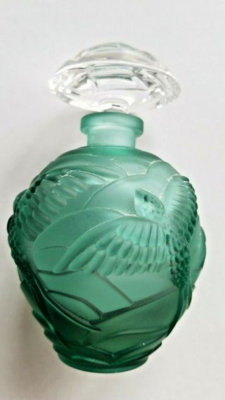 Lyretail Bird Of Flight Lalique Style Glass Perfume Bottle