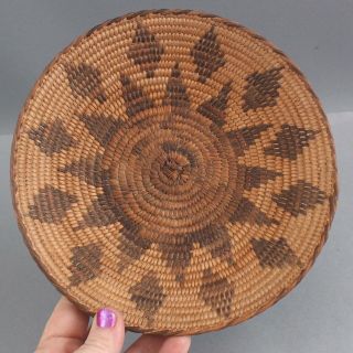 Small Antique Western Late - 19thc Native American Indian Pima Basket Tray