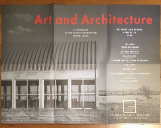 Chinati Foundation Conference Poster 1998: Art And Architecture - Rare Ephemera
