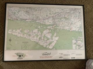 Vintage Wall Map Manitoulin Island Ontario Canada Great Lakes Turners 1964