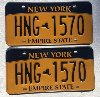 2011 York License Plates Pair Hng15 70 Real Cond.
