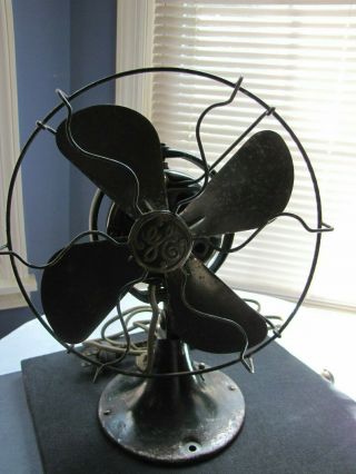 Antique Vintage Ge 9 " 4 Blade Oscillating Fan