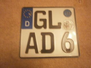 Germany Bergisch Gladbach Motorcycle Low Rare Gl Ad 6 License Plate