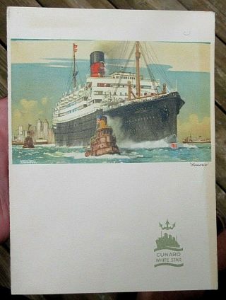 December 6,  1937 Lamaria,  Cunard White Star Cruise Ship Lunch Menu