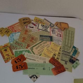 35 Vintage Tickets Coupons Paper Ephemera Sample Pack Paper Art Supplies F