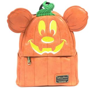 Disney Parks Halloween Mickey Mouse Pumpkin Mini Backpack Loungefly