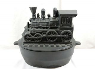 Black Train Wood Stove Steamer 3 Qt Cast Iron Solid Pot Kettle Steam Humidifier
