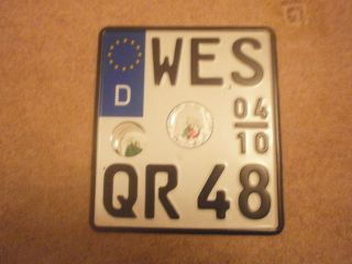 Germany Wesel Motorcycle Rare Wes Qr 48 License Plate