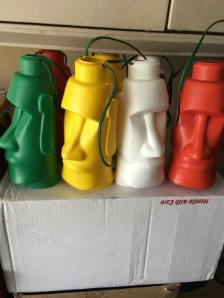 Vintage Blow Mold Patio Light String Tiki Party Lights Total Of 7 Assorted Color