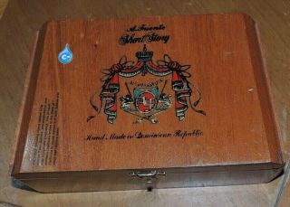 A.  Fuente Short Story Cigar Box Wooden Handmade Domincan Republic 7 1/2 X 5 " X 3