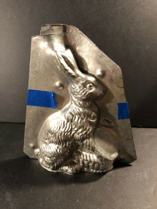 Vintage Chocolate Candy Mold Metal Rabbit Germany Weygandt 4684 Steel 8”Bunny 3