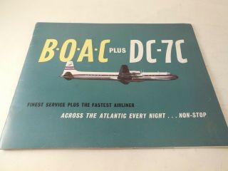 Boac Dc - 7c 1956 Sales Brochure With Cutaway B.  O.  A.  C.