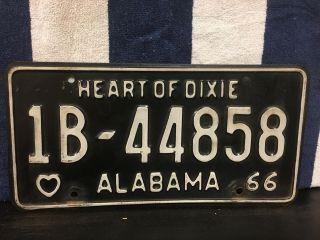 Vintage 1966 Alabama License Plate