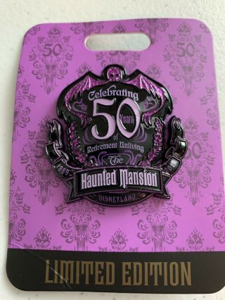Disneyland Haunted Mansion 50th Anniversary Logo Event Pin Disney Le 999