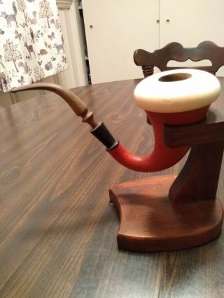 Decatur Solid American Walnut Calabash Pipe Stand Tub Usa Made Regular Size
