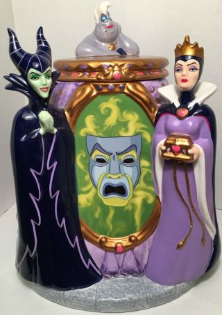 Disney Cookie Jar Villains Maleficent Ursula Evil Queen Magic Mirror 2005
