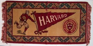 Antique Harvard College Football Team Large Tobacco Felt Fatima Cigarettes Pat