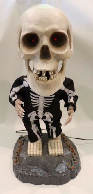 Gemmy Halloween Big Head Dancing Skeleton Animated Figure